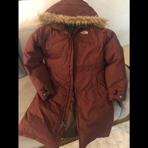 The North Face Down parka style with hood- size M